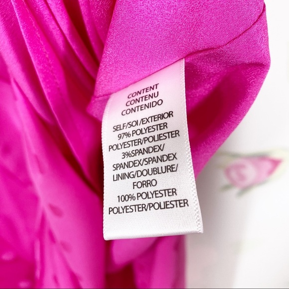 NEW WAYF Magenta Pink Polka Dot Midi Dress XS - Picture 12 of 12